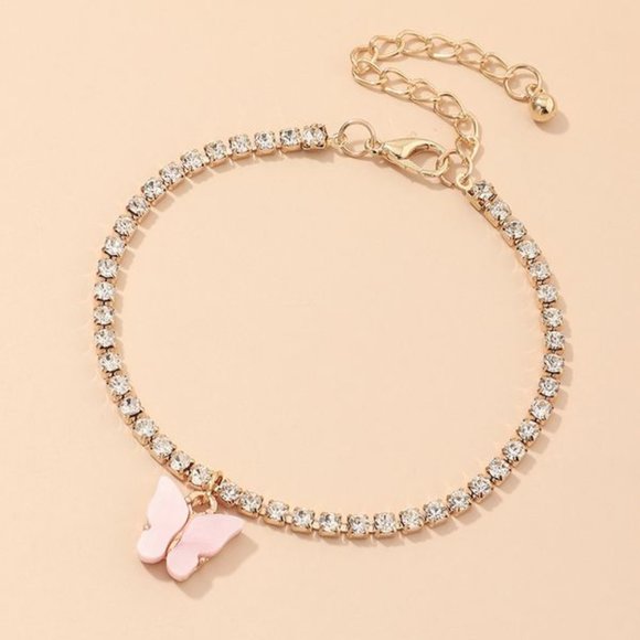 Jewelry - 3/$25 New Butterfly Rhinestone Bracelet
